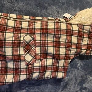 Maurices Red and White Plaid Vest with Sherpa Lining